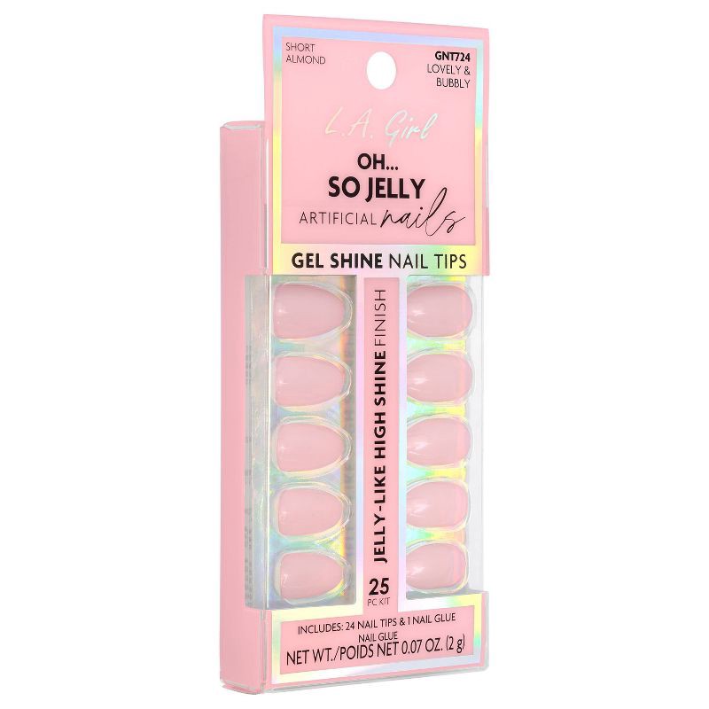 slide 4 of 8, L.A. Girl Oh So Jelly Fake Nail Tips - Lovely & Bubbly - 25ct, 25 ct