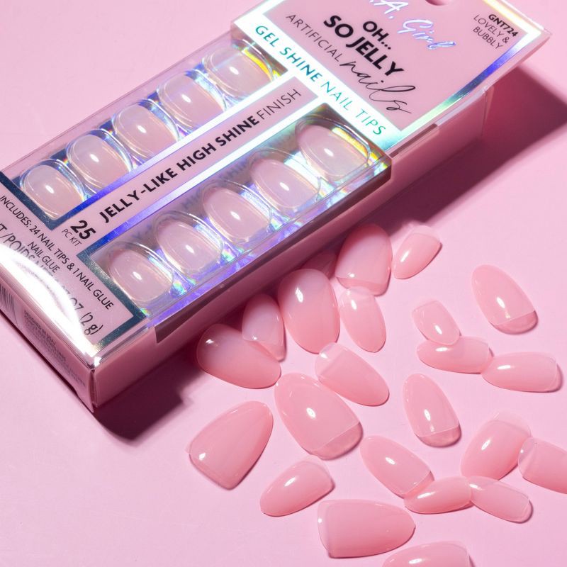slide 6 of 8, L.A. Girl Oh So Jelly Fake Nail Tips - Lovely & Bubbly - 25ct, 25 ct