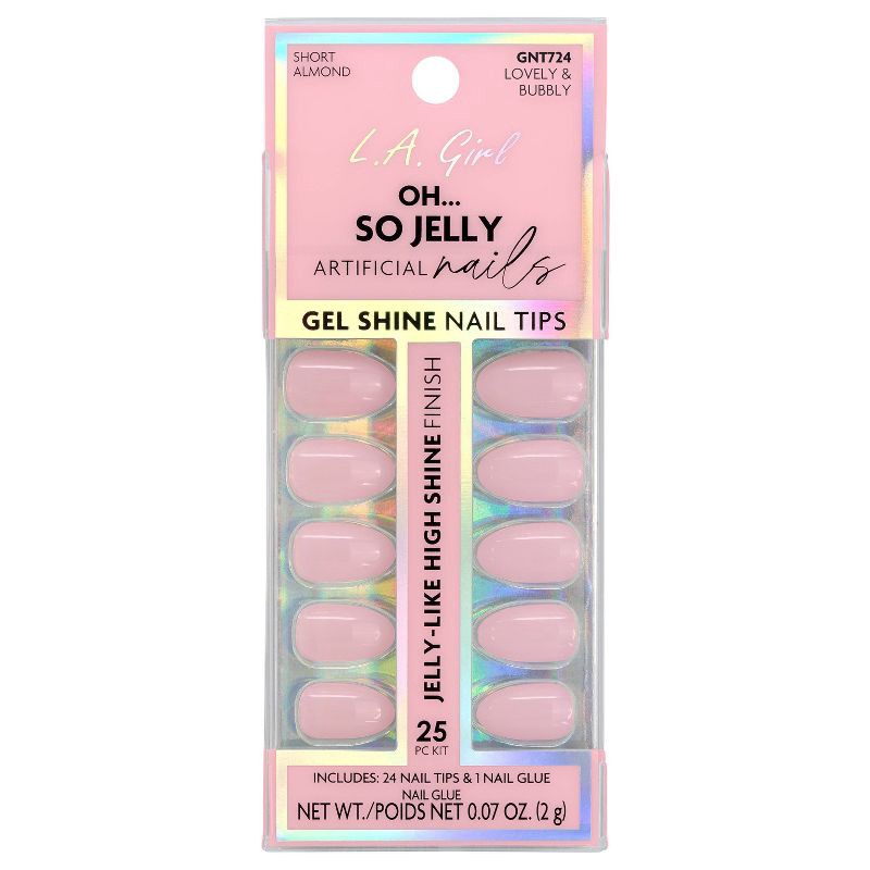 slide 1 of 8, L.A. Girl Oh So Jelly Fake Nail Tips - Lovely & Bubbly - 25ct, 25 ct