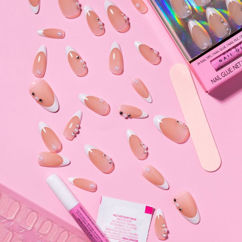 slide 6 of 8, L.A. Girl Luxe Shine Nails Fave - Gem French Tip - 28ct, 28 ct