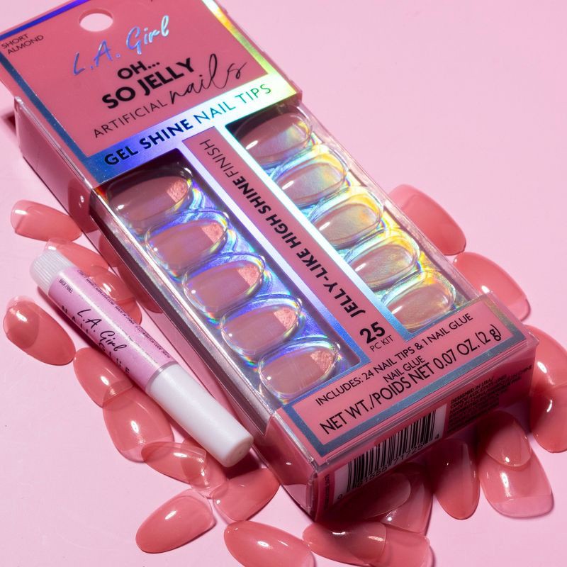 slide 6 of 8, L.A. Girl Oh So Jelly Fake Nail Tips - Love you a Latte - 25ct, 25 ct