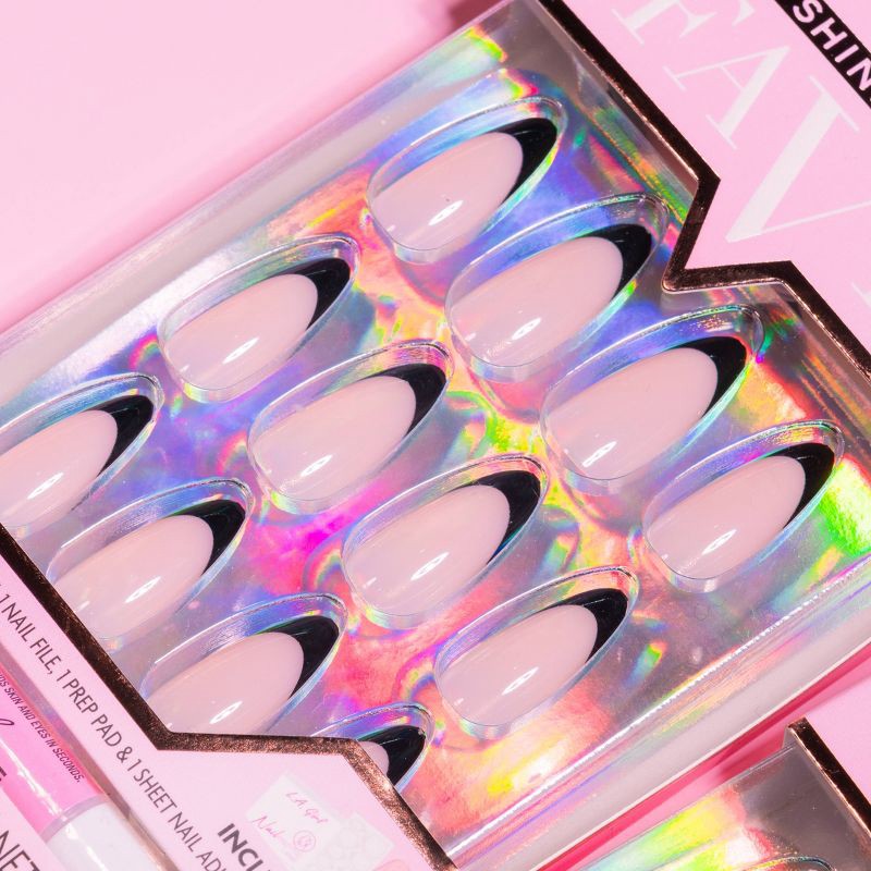 slide 7 of 9, L.A. Girl Luxe Shine Nails Fave - Black French Tip - 28ct, 28 ct