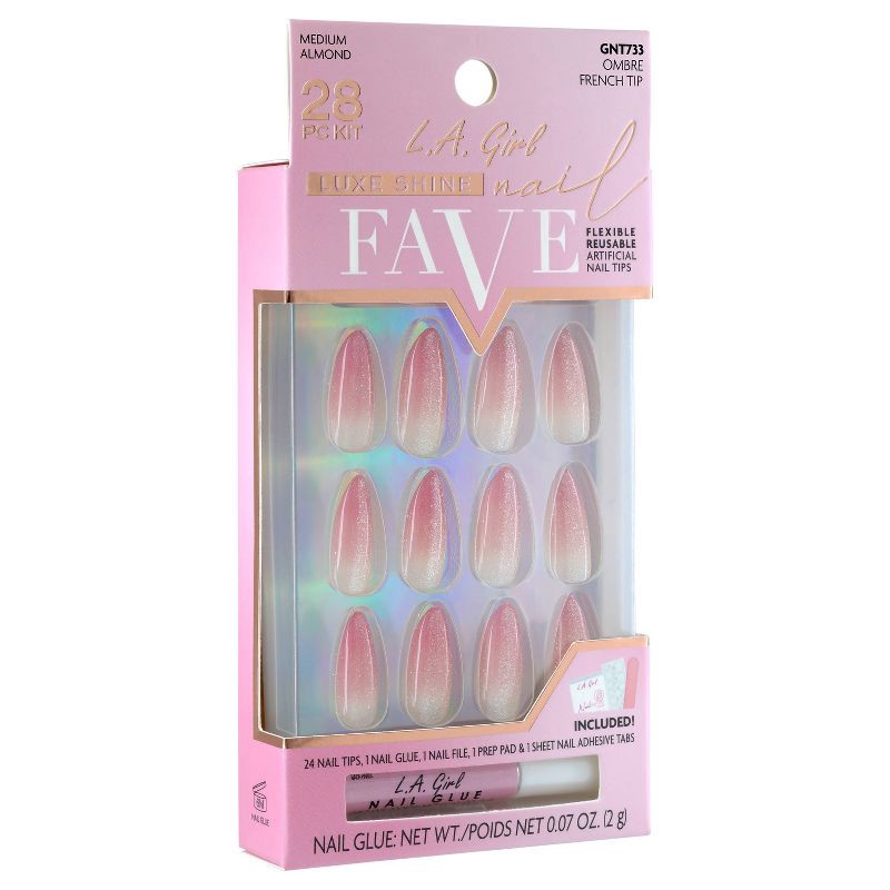 slide 4 of 8, L.A. Girl Luxe Shine Nails Fave - Ombre French Tip - 28ct, 28 ct