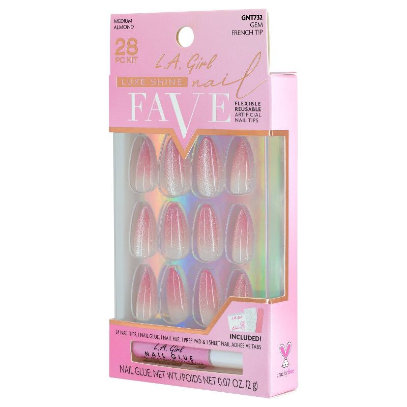 slide 5 of 8, L.A. Girl Luxe Shine Nails Fave - Ombre French Tip - 28ct, 28 ct