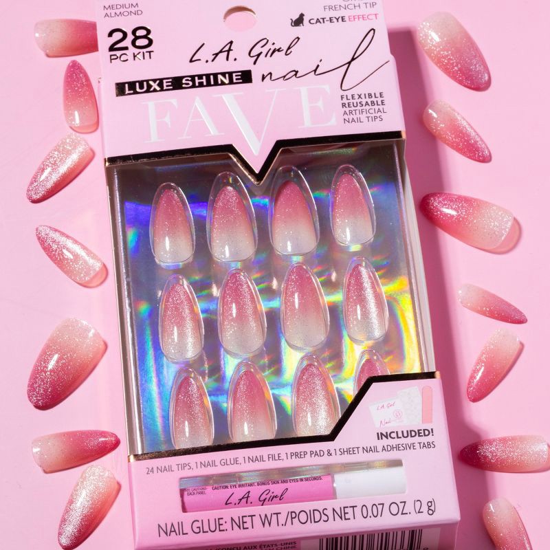 slide 7 of 8, L.A. Girl Luxe Shine Nails Fave - Ombre French Tip - 28ct, 28 ct