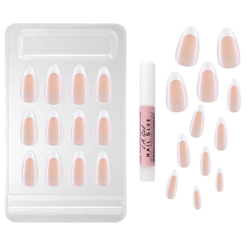 slide 3 of 9, L.A. Girl Luxe Shine Nails Fave - Mirror French Tip - 28ct, 28 ct