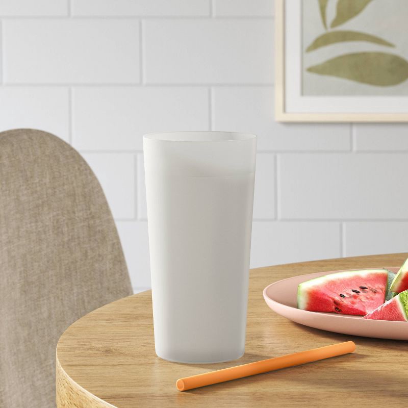 slide 2 of 3, 26 fl oz Plastic Tall Tumbler Cocoa Butter Beige - Room Essentials™, 26 fl oz