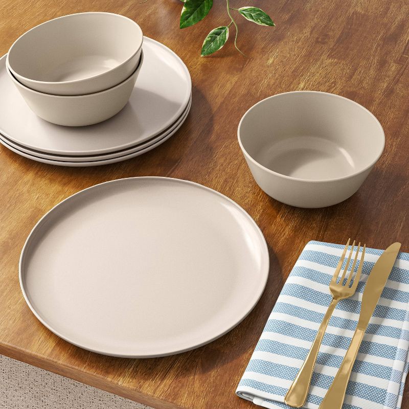 slide 2 of 3, 10.5'' Plastic Dinner Plate Cocoa Butter Beige - Room Essentials™, 1 ct