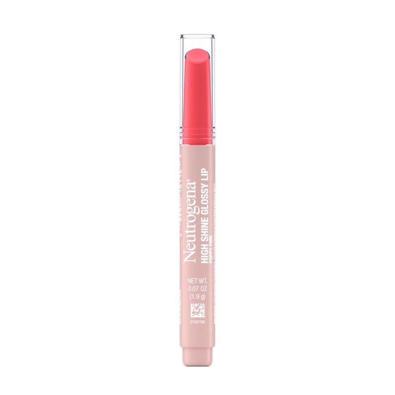 slide 1 of 8, Neutrogena High Shine Glossy Lip Balm - Poppy Pink - 0.07oz, 0.07 oz