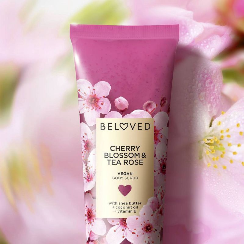 slide 3 of 6, Beloved Cherry Blossom & Tea Rose Sugar Scrub - 8oz, 8 oz