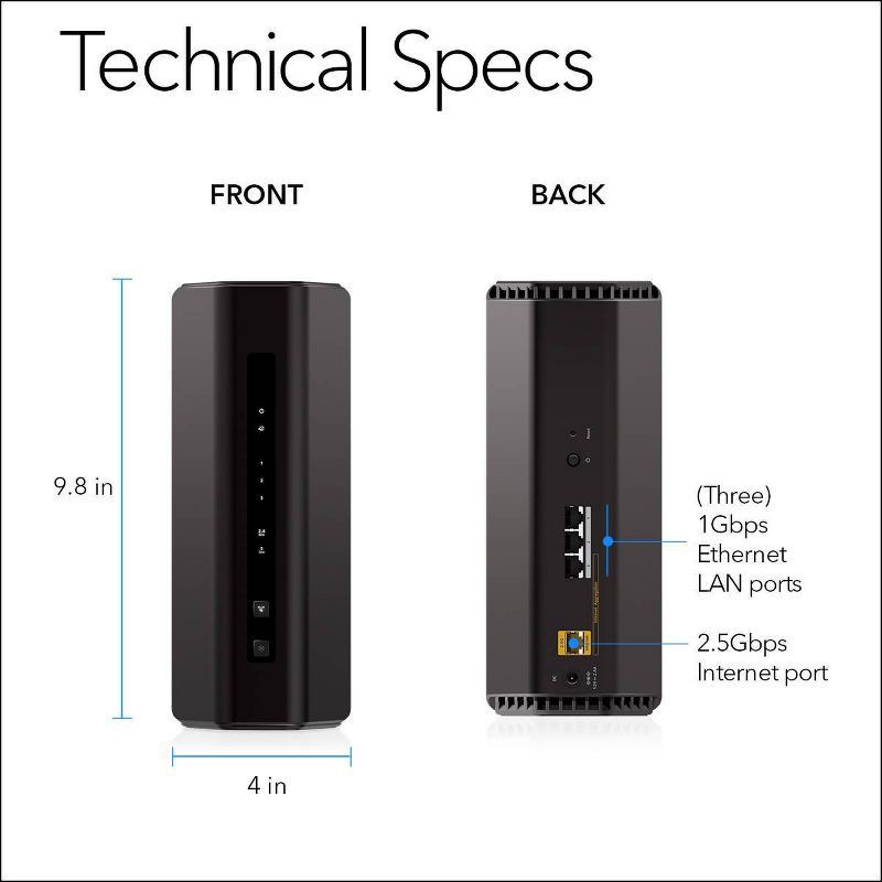 slide 3 of 9, Netgear RS150 BE5000 WiFi 7 Router: Dual Band, Gigabit Ethernet, Parental Controls, 1 ct