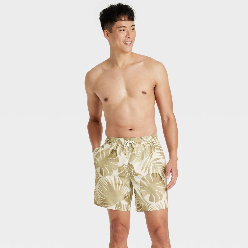slide 3 of 3, Men's 7" Swim Trunks - Goodfellow & Co™ White M, 1 ct