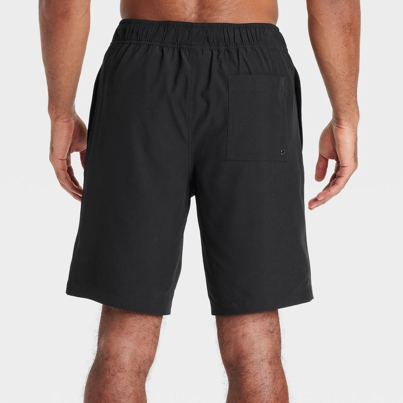 slide 2 of 3, Men's 9" Regular Fit Swim Trunks - Goodfellow & Co™ Black M, 1 ct