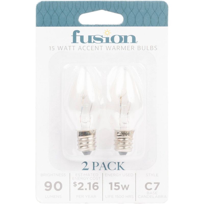 slide 1 of 3, Fusion 2pk 15W Light Bulbs for Wax Warmers, 2 ct