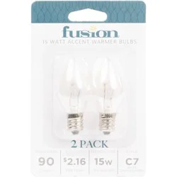 Fusion 2pk 15W Light Bulbs for Wax Warmers