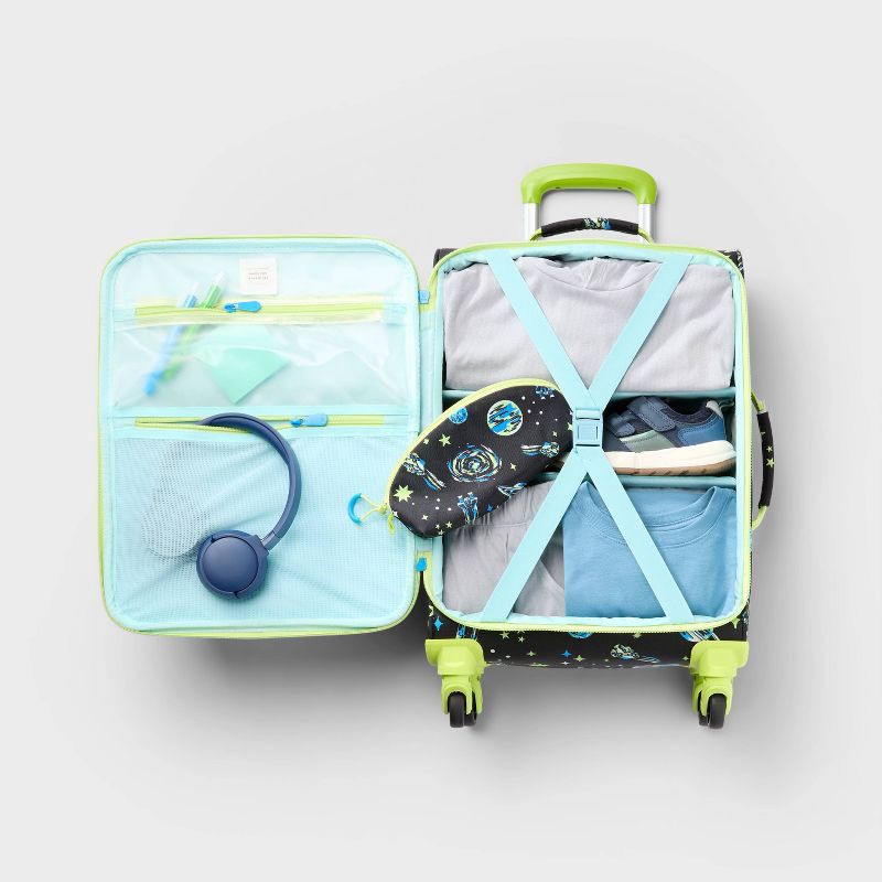 slide 2 of 4, Kids' Softside Carry On Spinner Suitcase Space - Cat & Jack™️, 1 ct