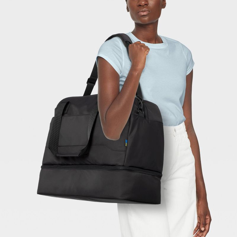 slide 2 of 6, Weekender Bag with Drop-Bottom - Open Story™ Black, 1 ct