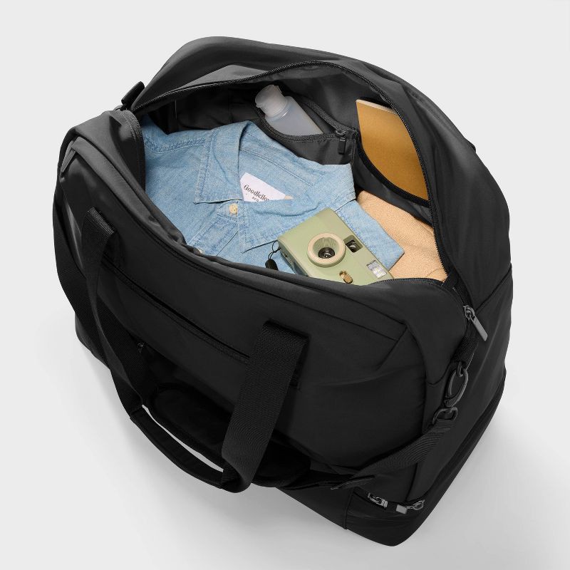 slide 4 of 6, Weekender Bag with Drop-Bottom - Open Story™ Black, 1 ct