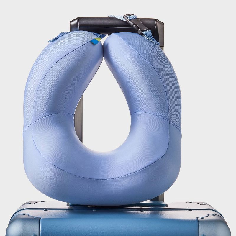 slide 2 of 3, Contoured Memory Foam Neck Pillow - Open Story™ Blue, 1 ct