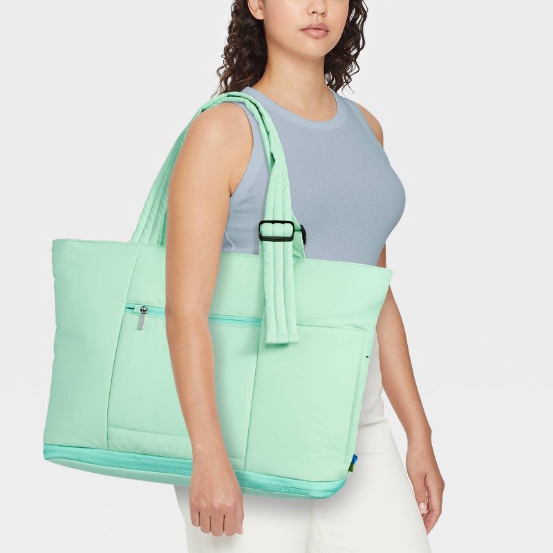 slide 2 of 5, Puffer Expandable Weekender Bag - Open Story™ Sage Green: Travel Softside Carry On, 1 ct