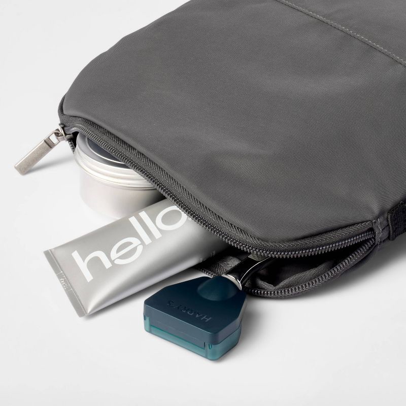 slide 2 of 3, Toiletry Bag - Open Story™ Gray: Travel Solid Zipper Kit, 1 ct