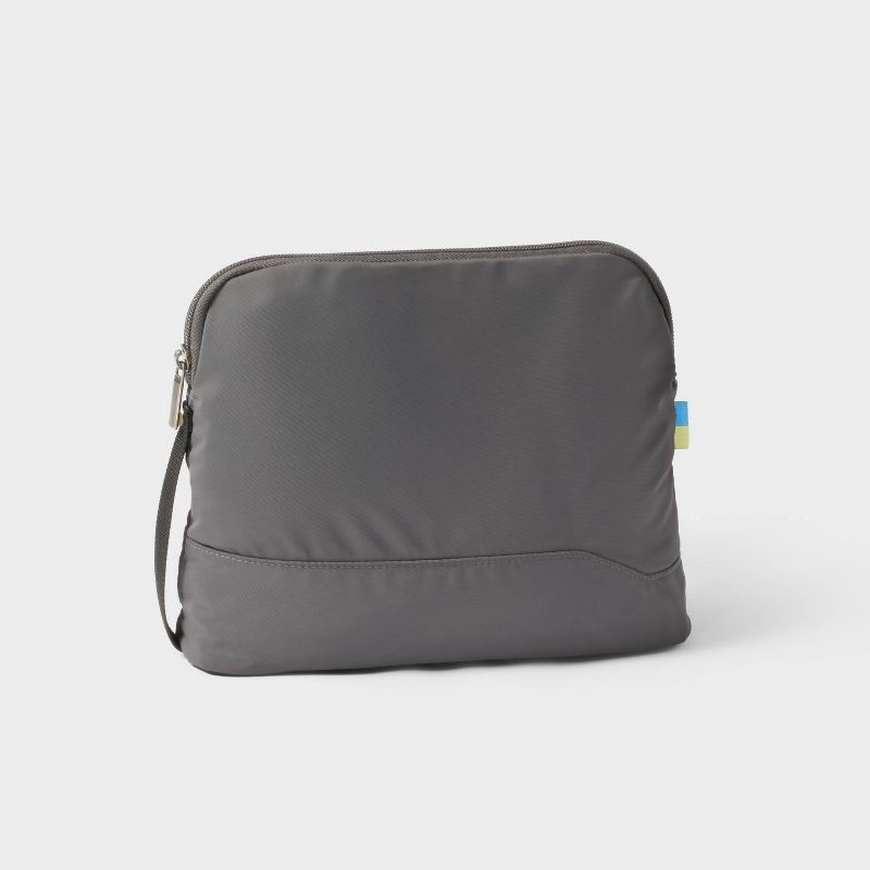 slide 1 of 3, Toiletry Bag - Open Story™ Gray: Travel Solid Zipper Kit, 1 ct