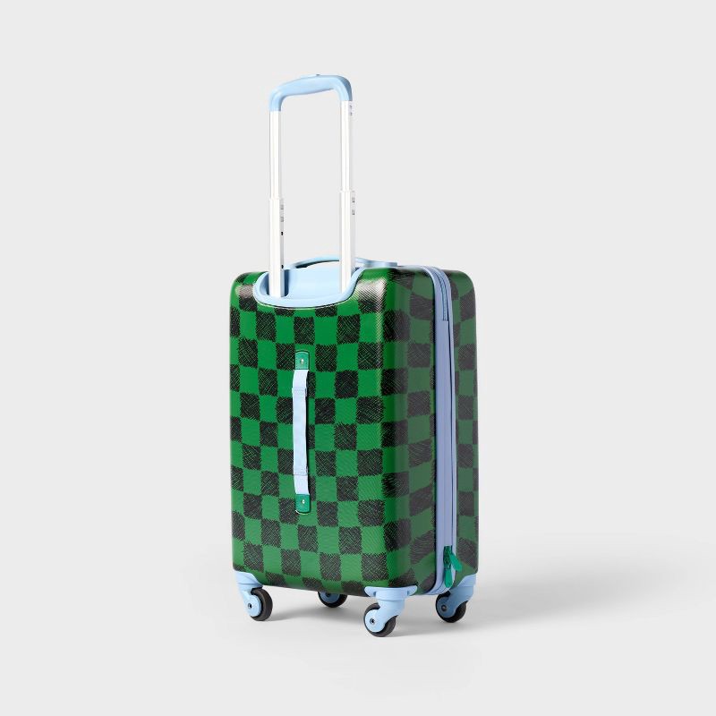 slide 4 of 4, Kids' Hardside Carry On Spinner Suitcase Green Checkered - Cat & Jack™️, 1 ct