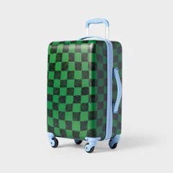 Kids' Hardside Carry On Spinner Suitcase Green Checkered - Cat & Jack™️