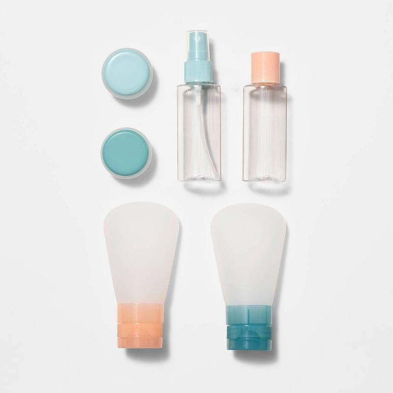 slide 3 of 3, 7pc Toiletry Bag Set - Open Story™️: Silicone & EVA Luggage Accessories, 7 ct