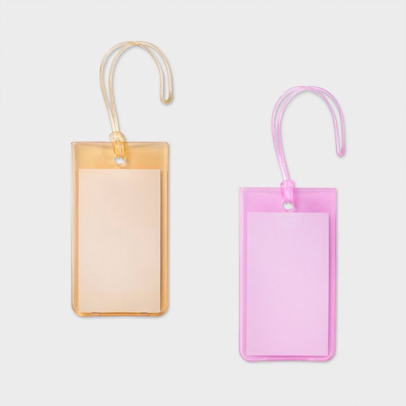 slide 3 of 3, Jelly Luggage Tag - Open Story™ Pink/Magenta: Solid TPU Travel Accessory Set, 1 ct
