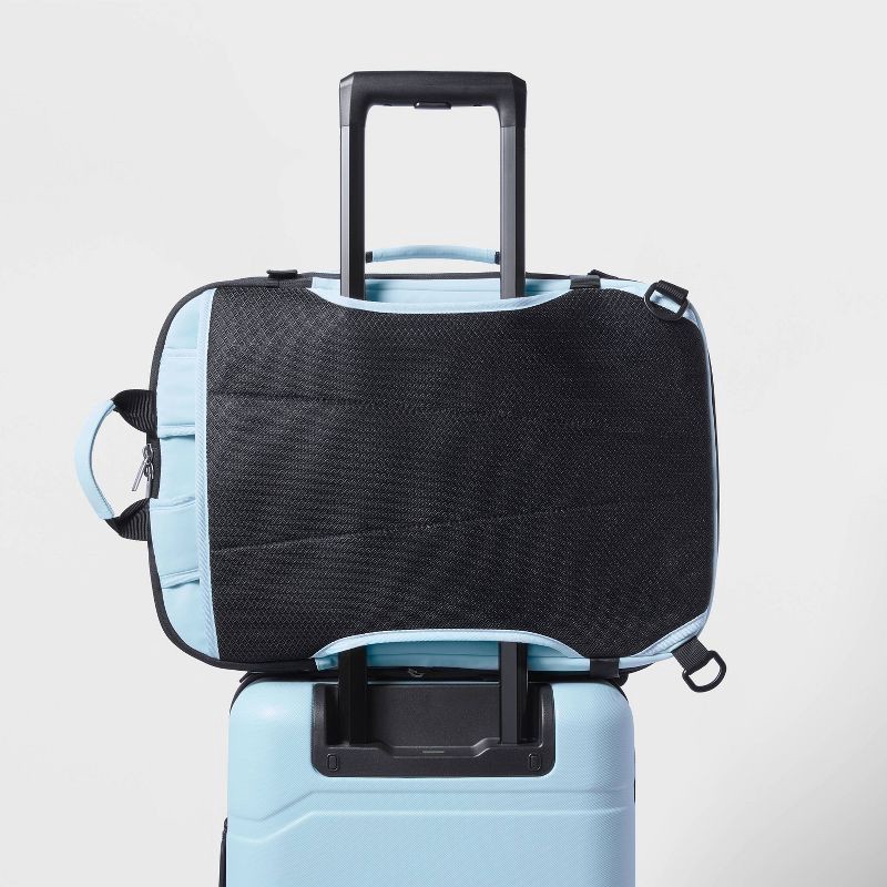 slide 6 of 7, 40L Travel Backpack With Expansion - Open Story™ Blue: Water-Resistant Twill Material, 40 liter