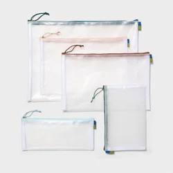 5pc Clear Toiletry Set - Open Story™️: Travel Cosmetic Storage Pouches