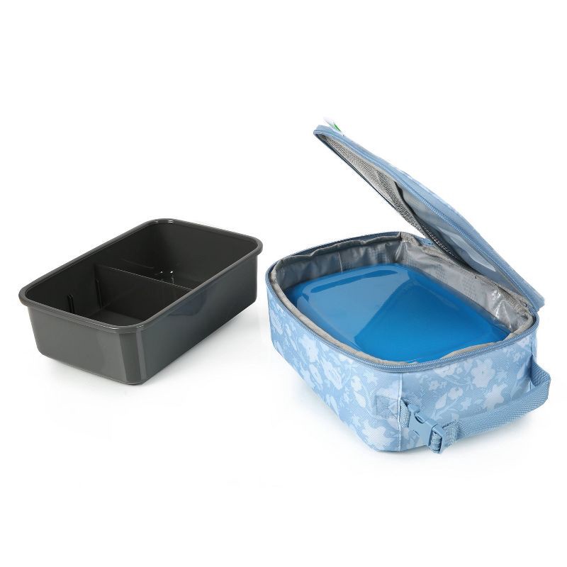 slide 3 of 14, Fulton Bag Co. Upright Lunch Bag - Powder Blue Floral, 1 ct