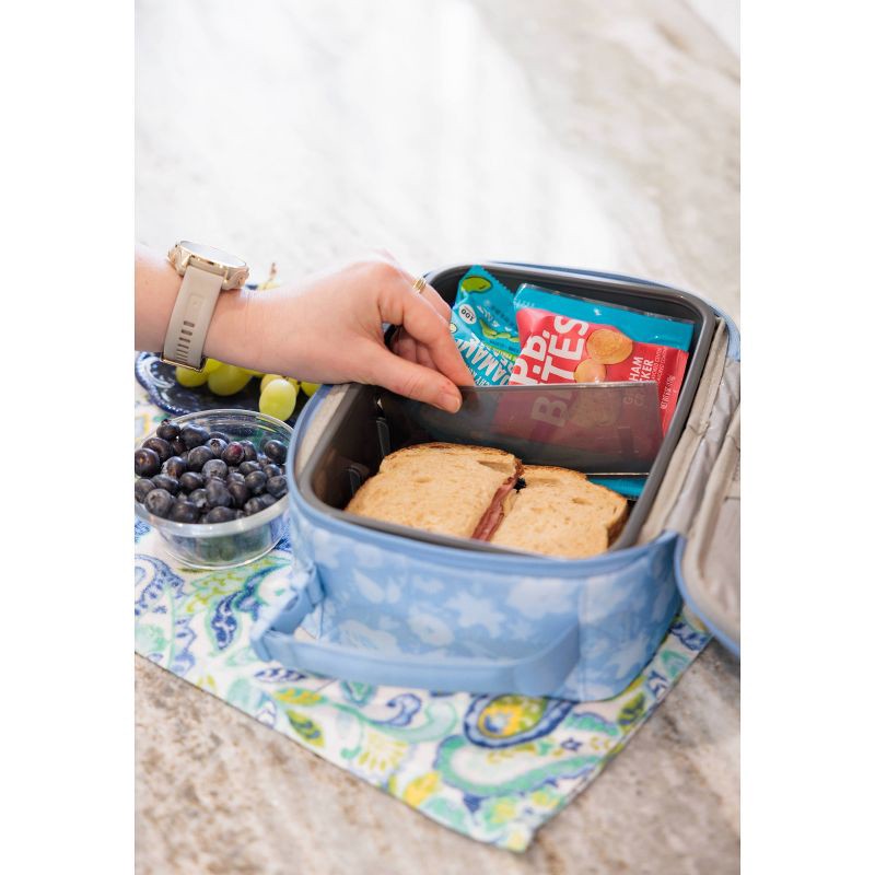 slide 12 of 14, Fulton Bag Co. Upright Lunch Bag - Powder Blue Floral, 1 ct