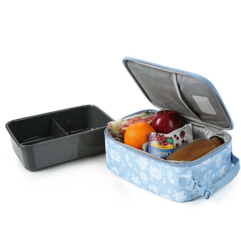 slide 5 of 14, Fulton Bag Co. Upright Lunch Bag - Powder Blue Floral, 1 ct
