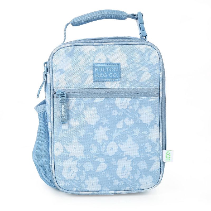 slide 1 of 14, Fulton Bag Co. Upright Lunch Bag - Powder Blue Floral, 1 ct