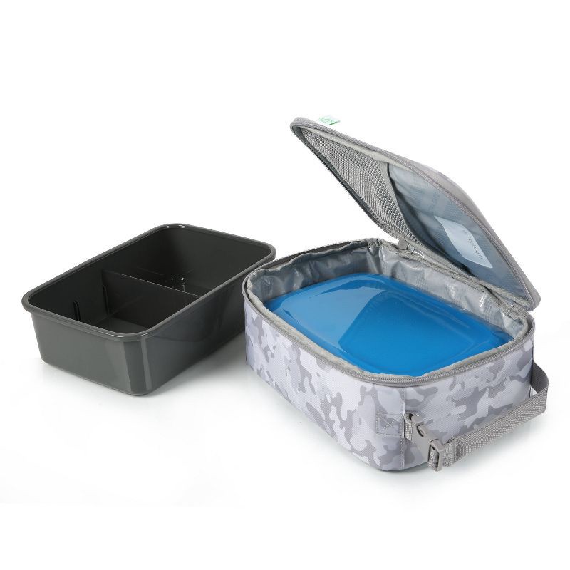 slide 4 of 13, Fulton Bag Co. Upright Lunch Bag - Gray Camo: BPA-Free Polyester Molded Carrier, 1 ct