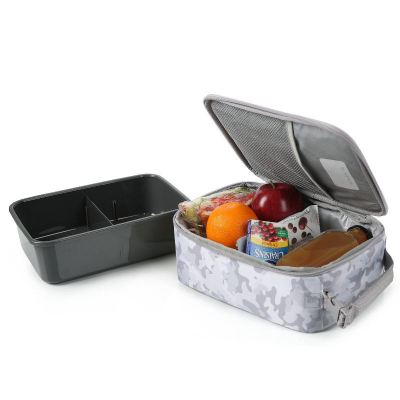 slide 8 of 13, Fulton Bag Co. Upright Lunch Bag - Gray Camo: BPA-Free Polyester Molded Carrier, 1 ct
