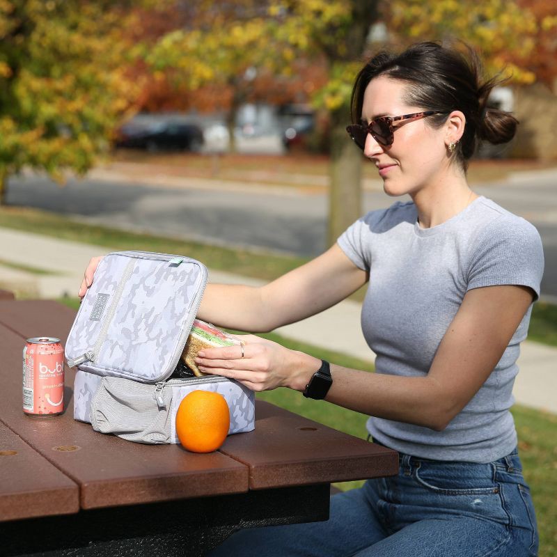 slide 10 of 13, Fulton Bag Co. Upright Lunch Bag - Gray Camo: BPA-Free Polyester Molded Carrier, 1 ct