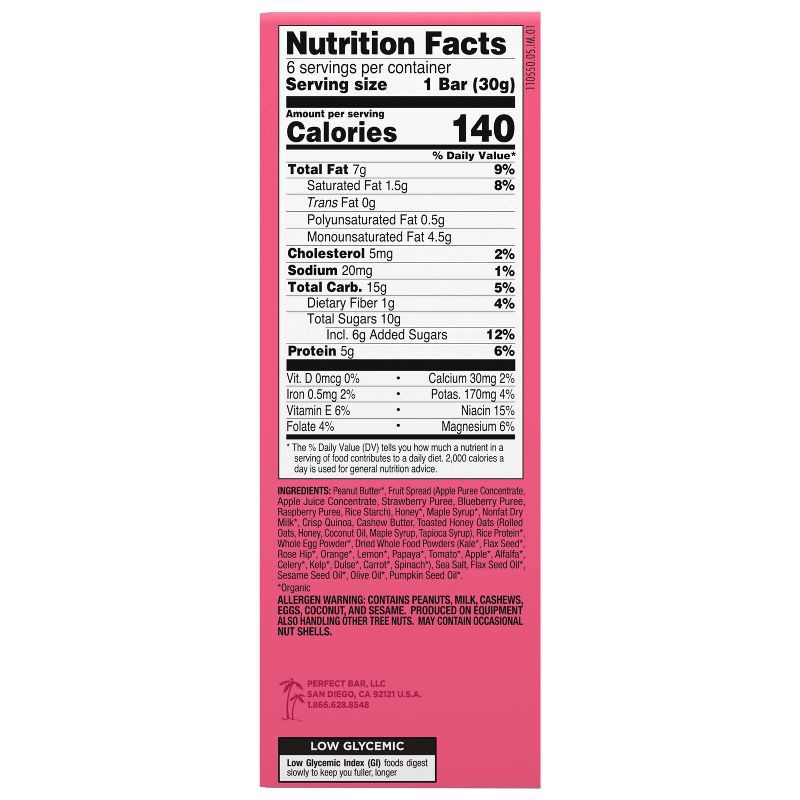 slide 12 of 12, Perfect Bar Gluten-Free PB&J Mini Protein Bars - 6.3oz/6ct, 6.3 oz, 6 ct