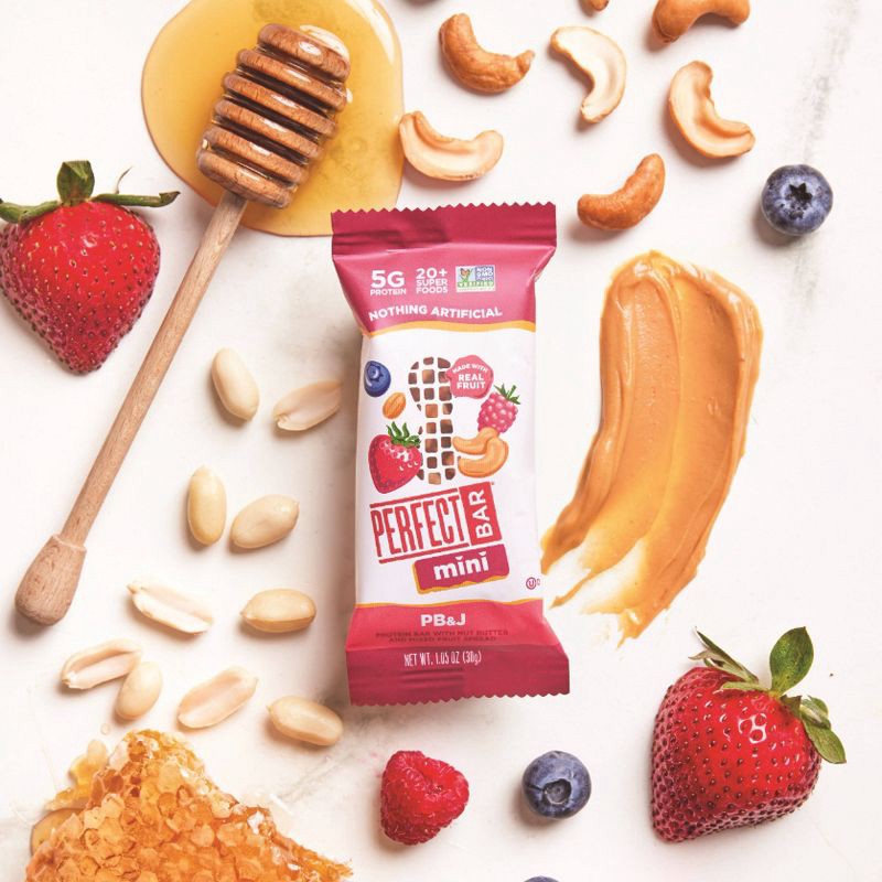 slide 5 of 12, Perfect Bar Gluten-Free PB&J Mini Protein Bars - 6.3oz/6ct, 6.3 oz, 6 ct
