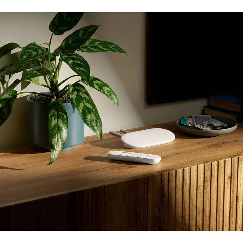 slide 5 of 5, Google TV Streamer 4K with Voice Search Remote - Movies, Shows, Live TV, and Netflix in 4K HDR - Smart Home Control - 32GB Storage – Porcelain, 1 ct