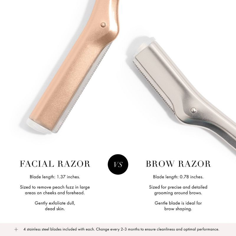 slide 9 of 9, Tweezerman Facial Razor - Rose Gold, 1 ct