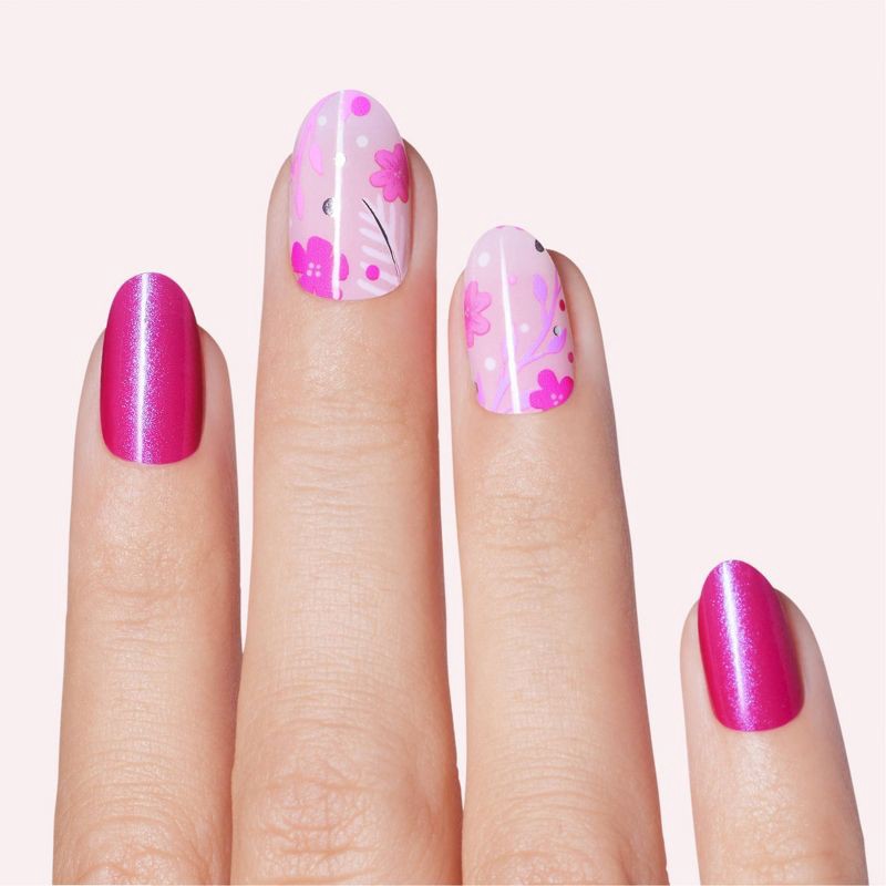 slide 3 of 7, Dashing Diva Gloss Gel Nail Polish Strips - Fluer Flair - 32ct, 32 ct