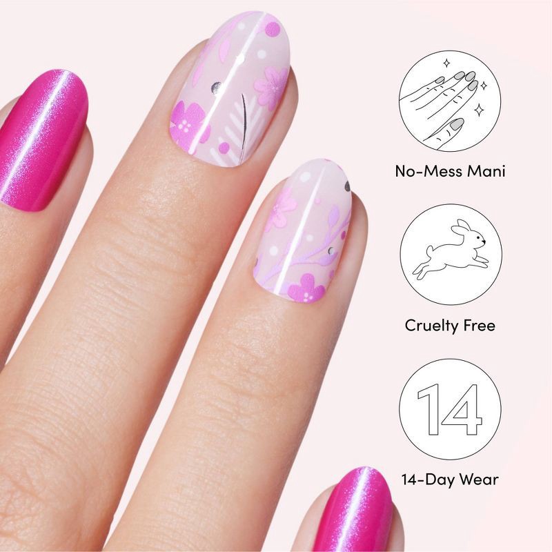 slide 6 of 7, Dashing Diva Gloss Gel Nail Polish Strips - Fluer Flair - 32ct, 32 ct