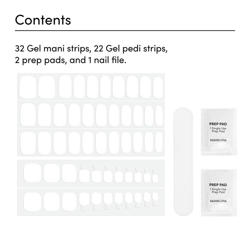 slide 5 of 8, Dashing Diva Mani/Pedi Gloss Nail Art - White Flag - 54ct, 54 ct