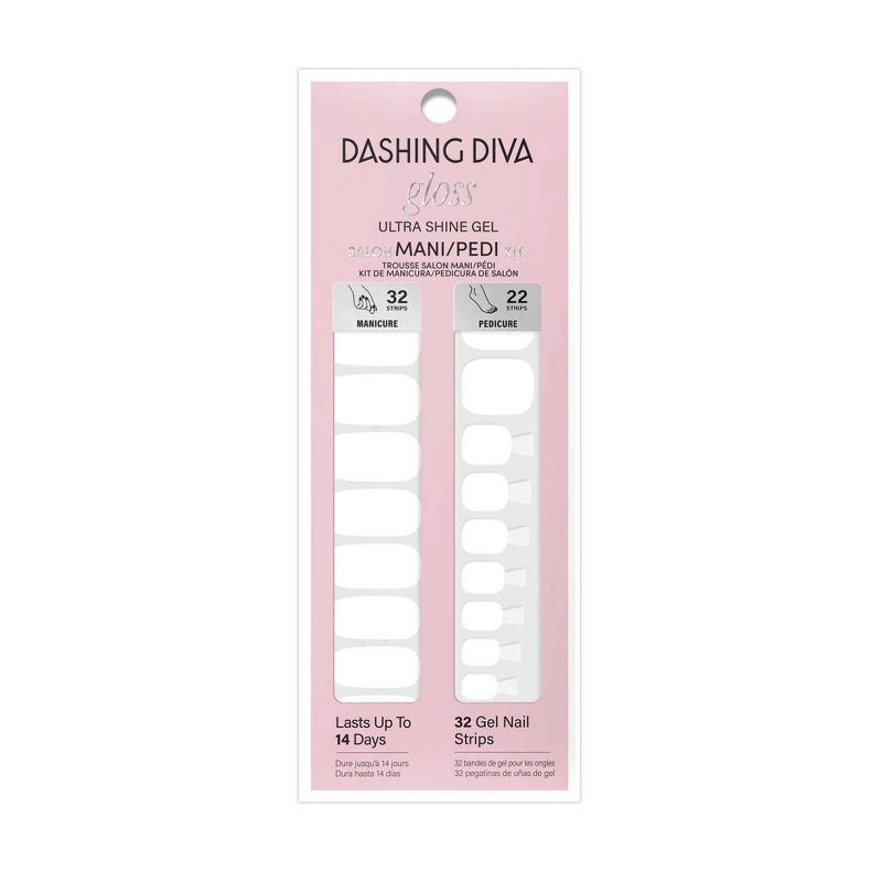 slide 1 of 8, Dashing Diva Mani/Pedi Gloss Nail Art - White Flag - 54ct, 54 ct