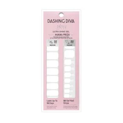 Dashing Diva Mani/Pedi Gloss Nail Art - White Flag - 54ct