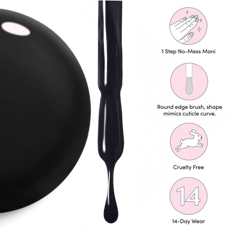 slide 5 of 8, Dashing Diva One Gel Color Nail Polish - Real Black - 10ml, 10 ml