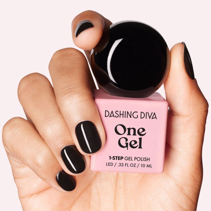 slide 6 of 8, Dashing Diva One Gel Color Nail Polish - Real Black - 10ml, 10 ml